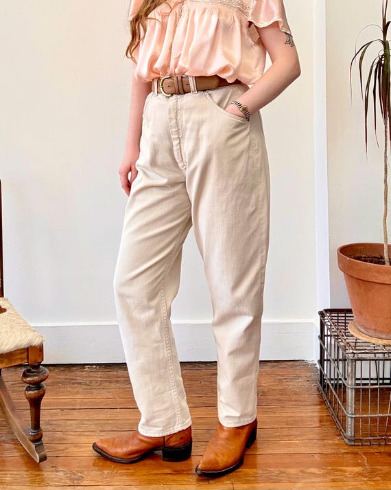 Vintage 1950s Ranchcraft Natural White Selvedge Denim Womens Jeans 32”