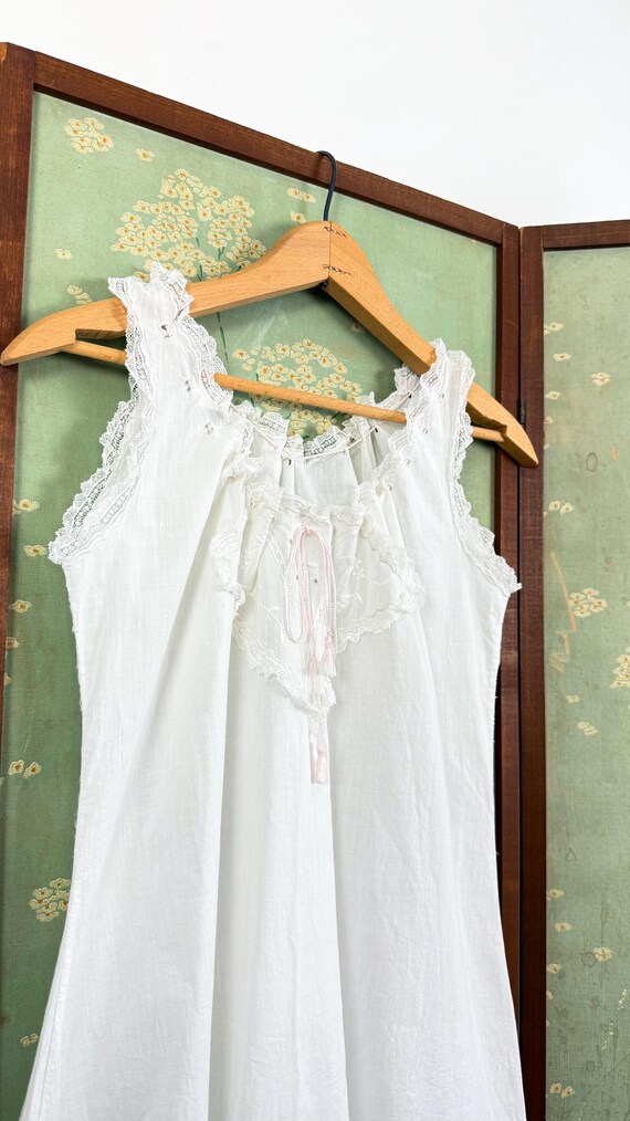 Antique White Lace Chemise Bloomer Step In Dress | small medium