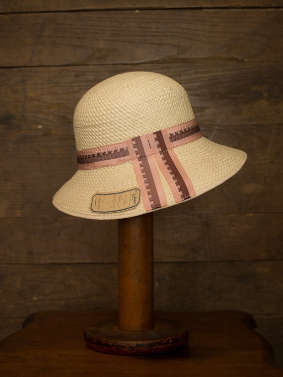 20s 30s Cloche | Vintage Straw Hat | Art Deco Fash