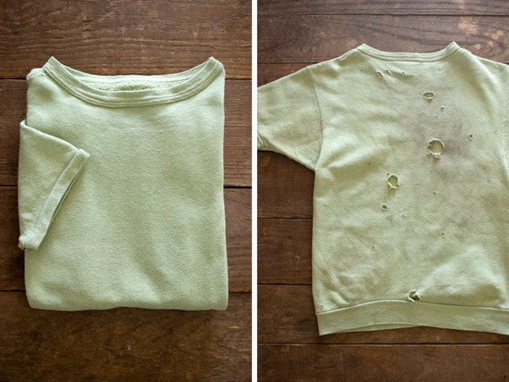 Mint Short Sleeve Sweatshirt | 50s 60s Sweater | D