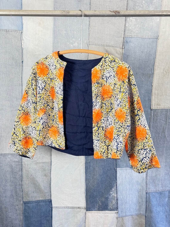 Vintage 1960s Reversible Linen Bolero