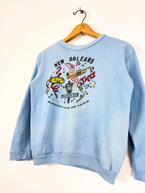 Vintage 1970s New Orleans Graphic Cotton Sweatshirt | small