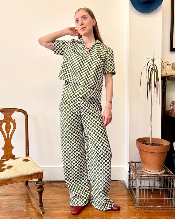 Crafted Matcha Dot 70s Pattern 2pc Set by Leah Outlaw | small medium