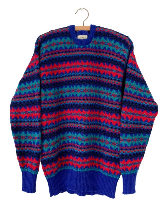 LL Bean bright wool sweater | vintage LL Bean swea