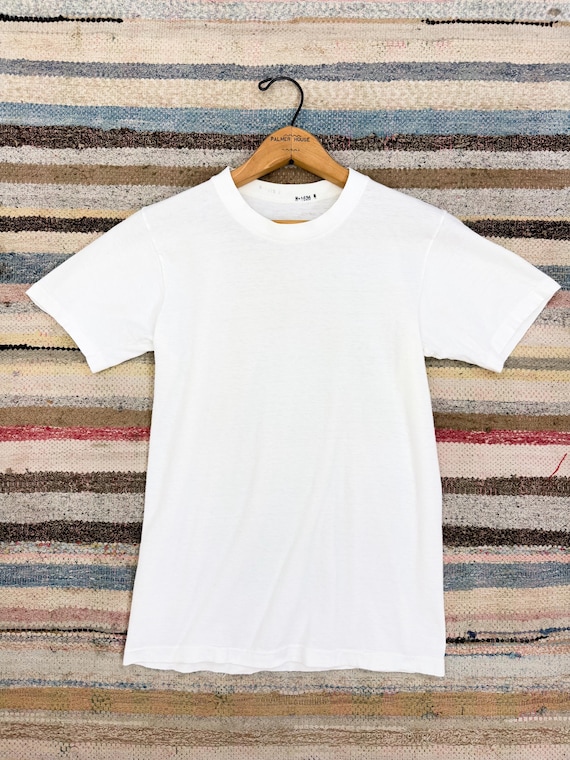 Vintage 1960s US Military Issued White Crew T Shirt | small medium