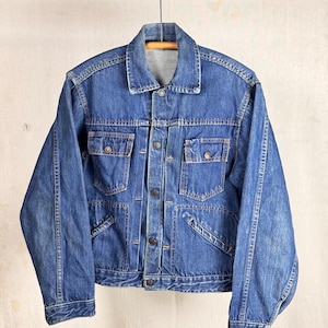 Vintage 1960s Type II Pleated Snap Selvedge Denim Jacket
