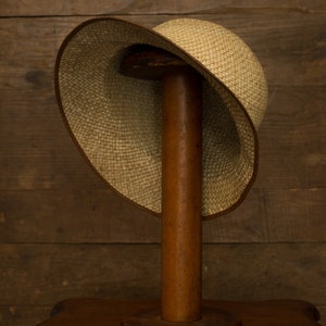 Straw Cloche 20s 30s Hat Vintage Straw Hat Antique Headwear Brown Trim image 6