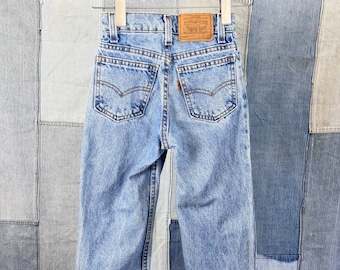 Childrens Vintage Levi’s 505 Raw Hem Denim Jeans 10 slim
