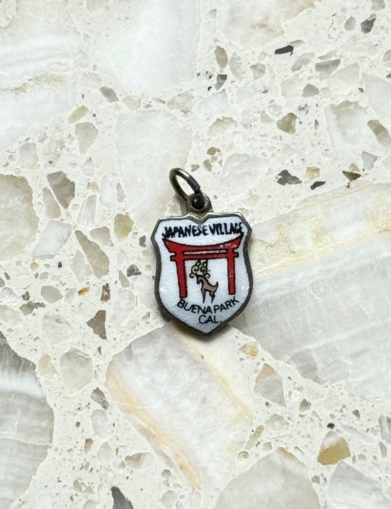 Vintage Japanese Village California Enamel Charm