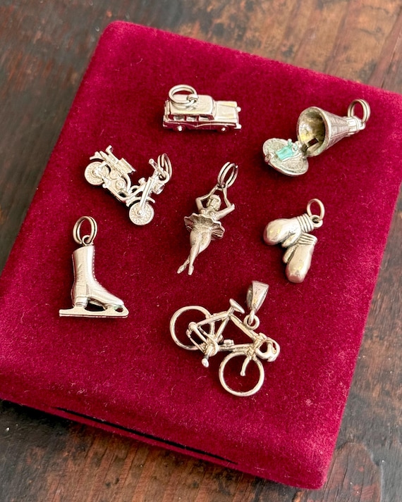 Vintage Hobby & Interests Sterling Silver Charm Pendant | pick one