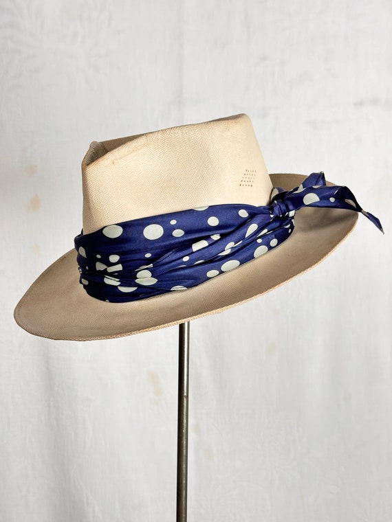 Vintage 1940s Pan Dan Panama Hat Bang-Cool Waterproof Fedora