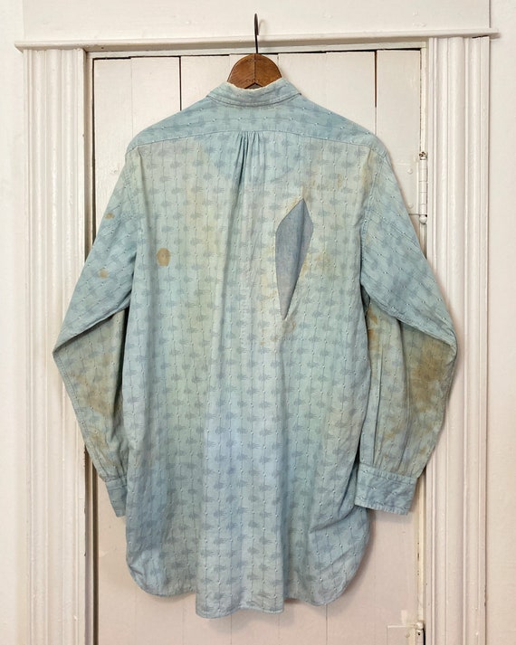 Distressed 1930s 40s Cotton Popover Shirt - image 4