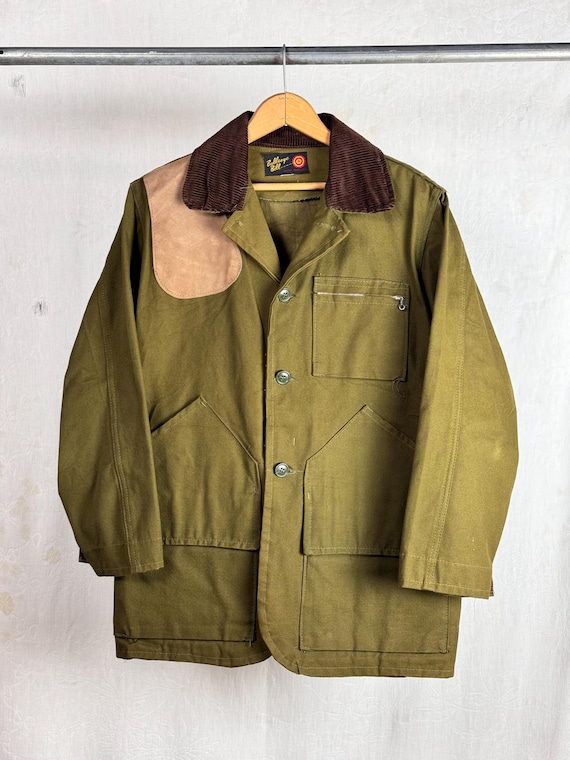 Vintage 1960s Bullseye Bill Green Canvas Barn Jacket medium