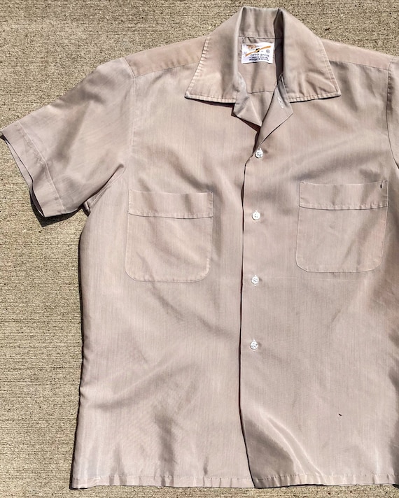 1960s 70s Short Sleeve Camp Collar Shirt - image 1