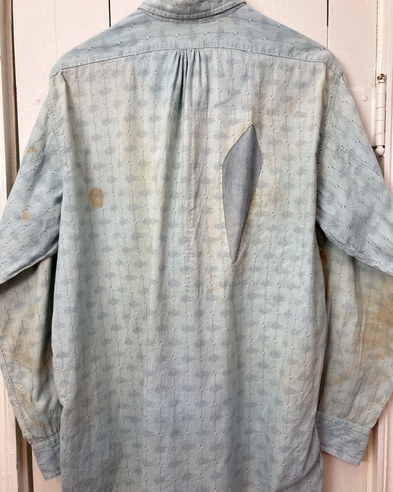 Distressed 1930s 40s Cotton Popover Shirt - image 9
