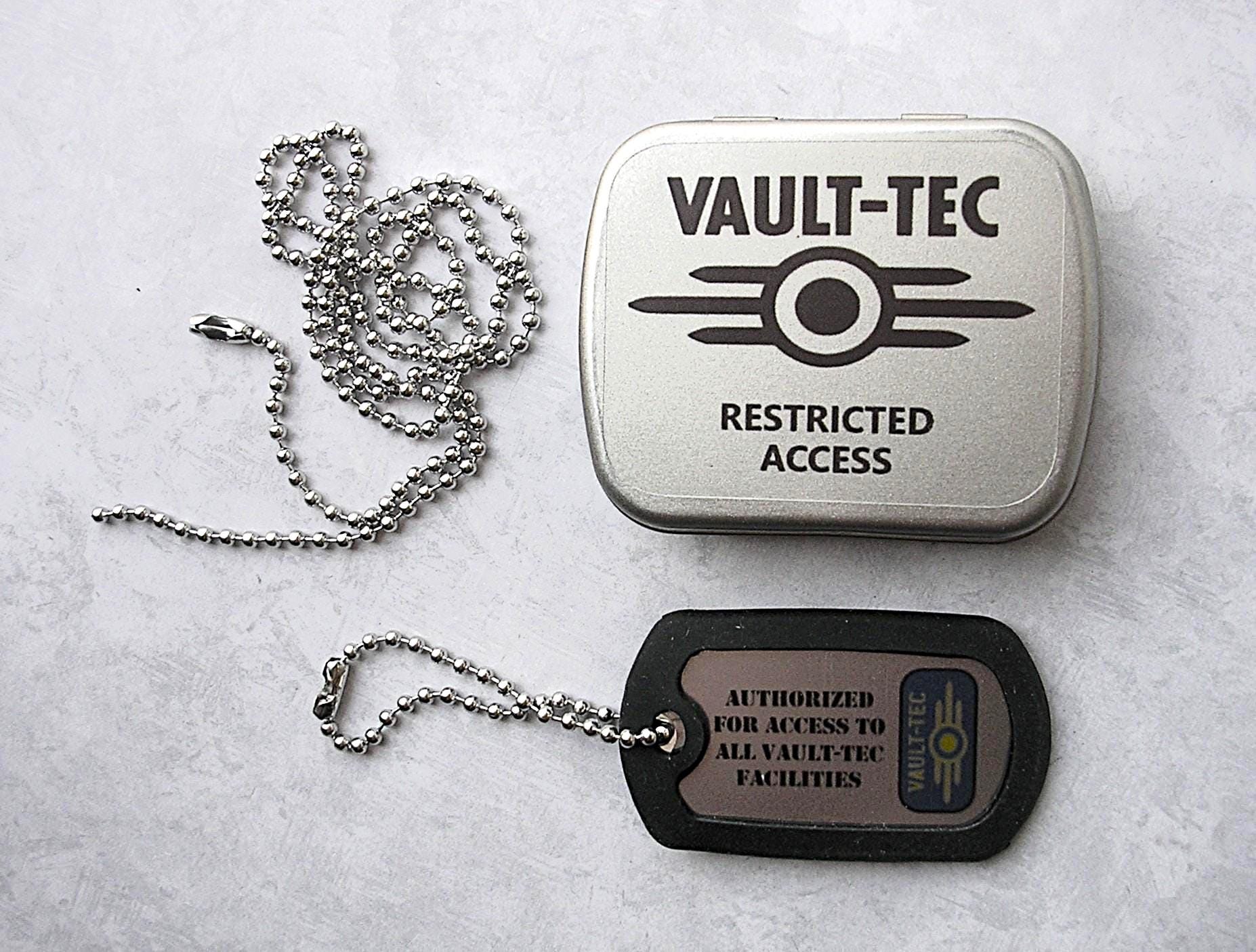 Fallout  Dog Tag  Holotag   in  Mini Tin Stash Box  Gift   Prop  Cosplay