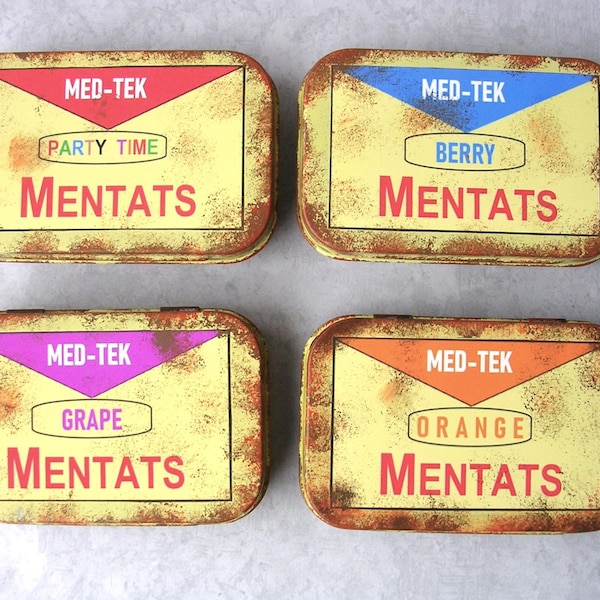 Fallout  Mentats  Stash Tins  Grape Orange Berry Party Time  Display Cosplay Prop