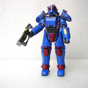 Fallout  T-45   Power Armor with Laser Rifle  Custom  Painted  4 inch  Action Figure