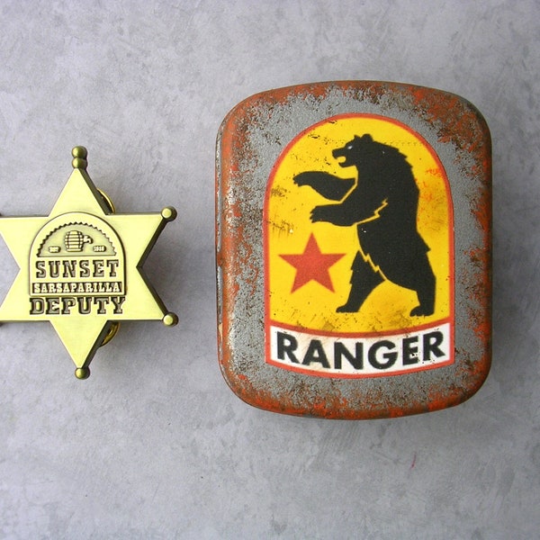 Fallout  Sunset Sarsaparilla Deputy Badge Pin  NCR Ranger  Mini Gift Tin