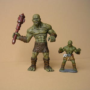Fallout 4  Super Mutant  Behemoth  Custom  Painted Figures  4&quot;  and  2&quot; tall