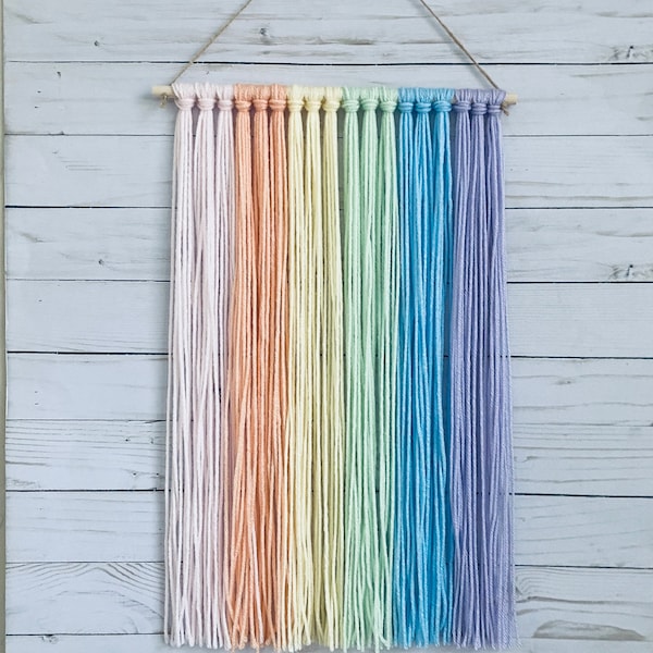 Bow Organizer, Bow Hanger, Bow Storage, Hair Clip Holder, Boho Wall Hanging, Nursery Decor, Pastel Rainbow Bow Holder