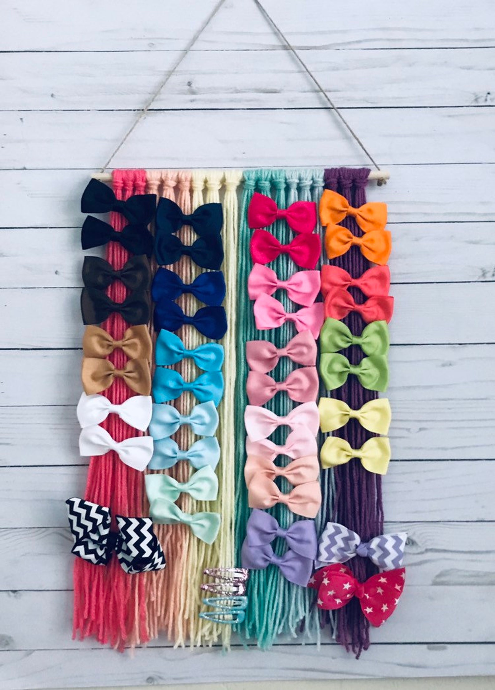 Bow Organizer Bow Hanger Bow Storage Hair Clip Holder Boho Etsy