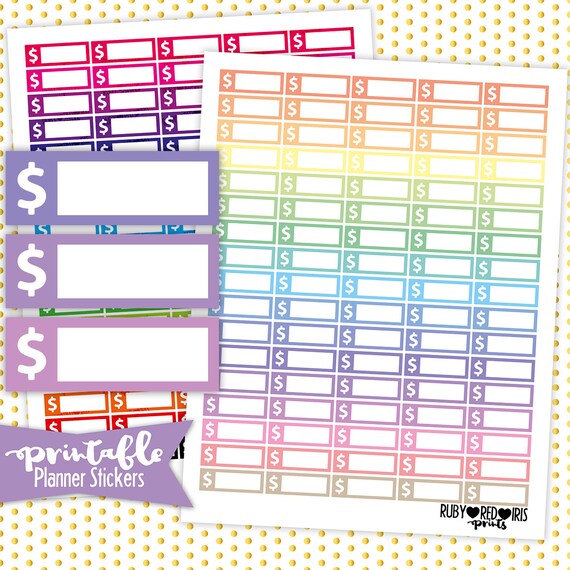 money trackers printable planner stickers pdf jpg etsy