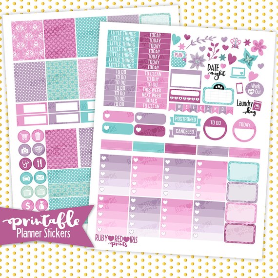 Pretty in Pink PRINTABLE Planner Stickers Pdf Jpg | Etsy