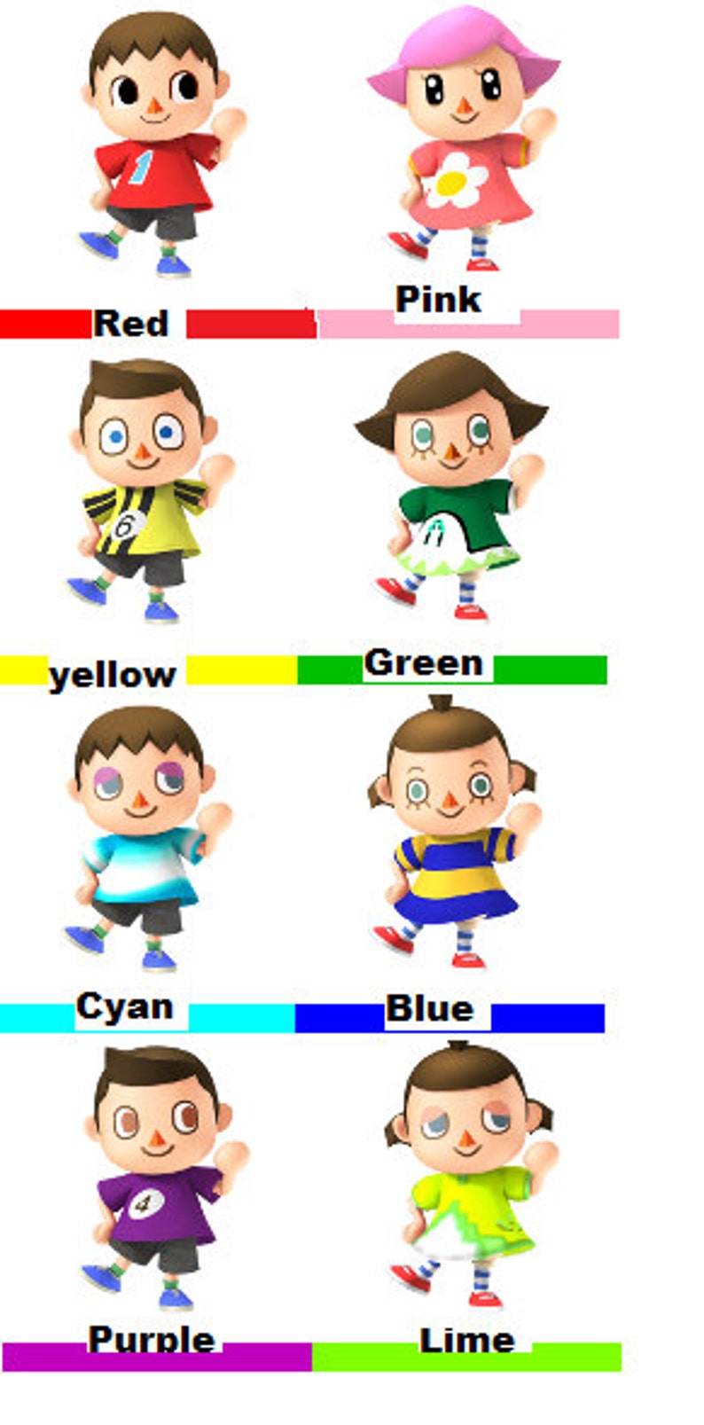 Lanyard VILLAGER Super Smash BrothersAnimal Crossing Bead Sprite