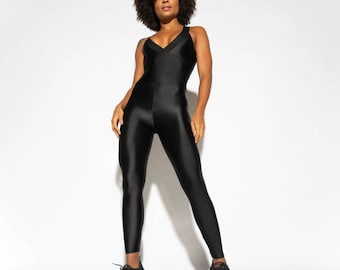 Black Unitard Bodysuit Catsuit Jumpsuit Brazilian Workout Activewear