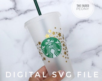 SVG for Reusable Cup, Wrap Design for reusable Cup svg, svg Files for Cricut & Silhouette, Stardust SVG, Stars svg, Star tumbler svg