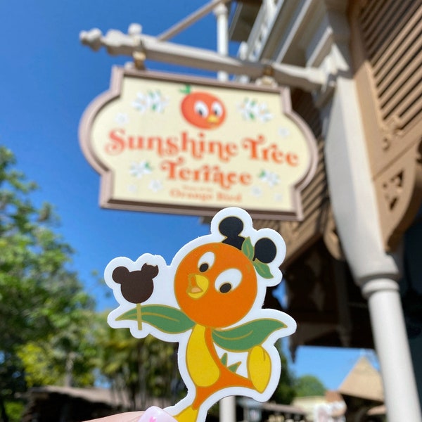 Orange Bird Sticker, Stickers for Tumblers, Laptop Stickers, Planner Stickers, FE Gifts, Orange Bird with Mickey Ears, Mickey Ice Cream Bar