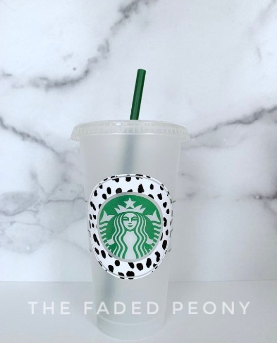 Personalized Starbucks Cup, Starbucks Tumbler, Spotted Starbucks Tumbler,  Black and White Starbucks Cup, Coffee Cup