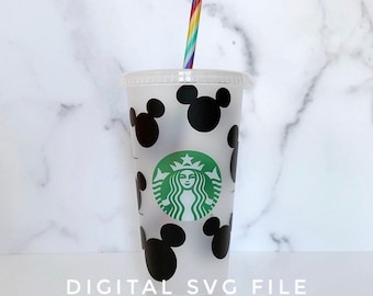 SVG for Starbucks Cup, Mickey Starbucks Wrap svg, svg Files for Cricut Silhouette, Mickey SVG, Starbucks Wrap SVG, Starbucks Tumbler svg