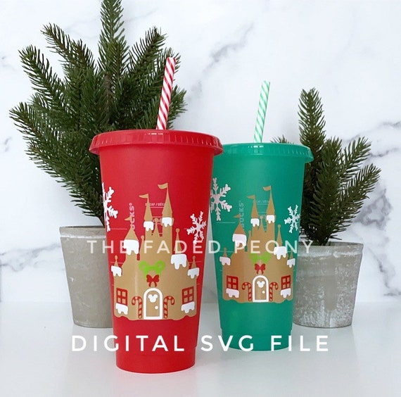Download SVG pour Starbucks Cup Gingerbread Disney Castle Mickey | Etsy