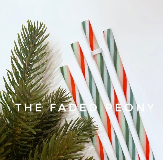 CHRISTMAS Straws, LOT 5, Reusable, + Straw Clip-ons!!
