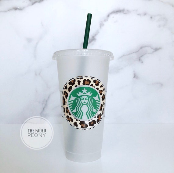 BEST FRIENDS Full Wrap Leopard Print Reusable Starbucks Cup Set — AllyBeth  Design Co