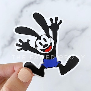 Oswald Sticker, Oswald the Rabbit, Oswald Decals, Vinyl Decals, Laptop Stickers, Planner Stickers, FE gifts, Decals for Tumblers
