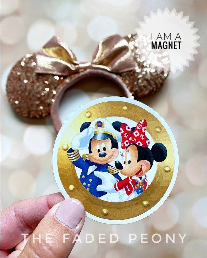WDW Cruise Magnet, Mickey Cruise Magnet, Minnie Cruise Magnet, Car Magnet, FE Gifts, Mickey Minnie Magnet, Minnie Ears, Watercolor Style