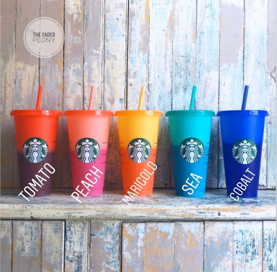 Starbucks Glass Color-changing Coffee Mugs w/ Lid Cups Gifts