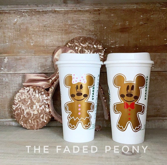 Mickey Mouse Inspired Starbucks Cup, Mickey Faces Starbucks Cup