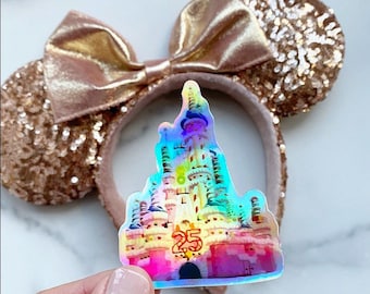 WDW 25th Anniversary Castle Sticker, WDW Castle Sticker, Magical Castle Sticker, Holographic Sticker, FE Gifts, Planner Stickers