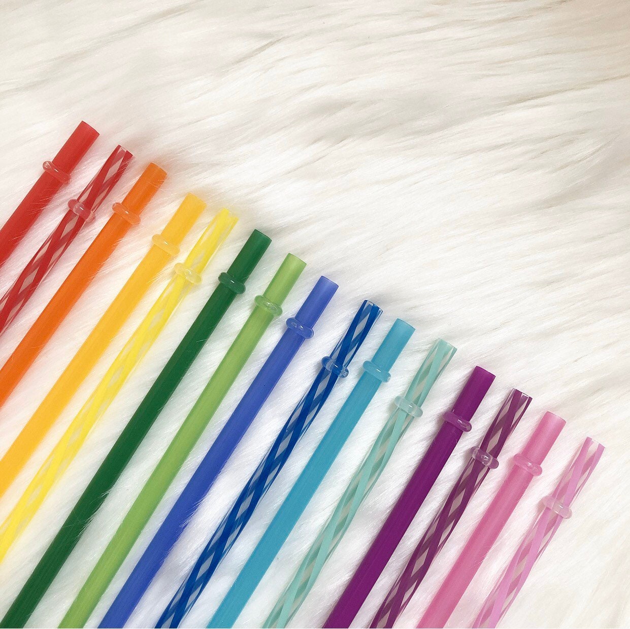 25PCS Reusable Plastic Straws for Tumblers Mason Jars 9 Inches Transparent  Threaded Colored Drinking Straws with