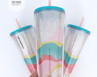 Starbucks Tumbler, Starbucks 24oz Tumbler, Starbucks Cup, Starbucks Tropical Tumbler