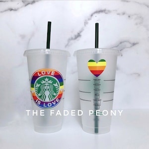 Starbucks Tumbler, Gay Pride Starbucks Tumbler, LGBT, Personalized Starbucks Cup, Gay Pride Gifts, Rainbow Cup