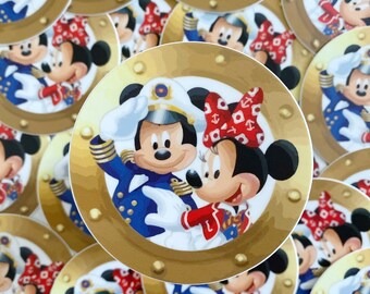 WDW Cruise Sticker, Mickey Cruise Sticker, Minnie Cruise Sticker, Car Decal, FE Gifts, Mickey Minnie Sticker, Minnie Ears, Watercolor Style