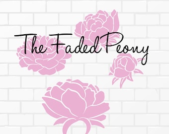 Peonies SVG, Flowers svg, svg Files for Cricut, svg for Tumblers, svg for Silhouette, svg for Shirts, Digital Image