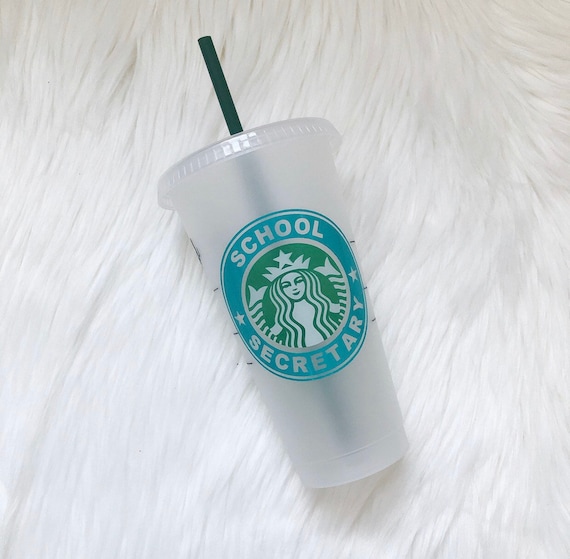 Rose Gold Tumbler with Matte Black Personalized Starbucks Logo