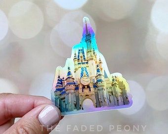 WDW 50th Anniversary Castle Sticker, WDW Castle Sticker, Magical Castle Sticker, Holographic Sticker, FE Gifts, Planner Stickers