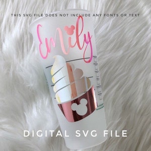 SVG for reusable Cup, Dole Whip svg, svg Files for Cricut Silhouette, Mickey svg, coffee Cup Design, Mickey Shaped Food